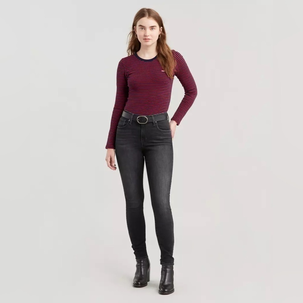 Levi’s 721 High Rise Skinny Jeans Black Denim Casual 30